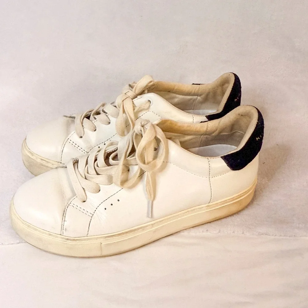 Kurt Geiger London White Leather Platform‎ Sneakers Women's Size 9 EUC